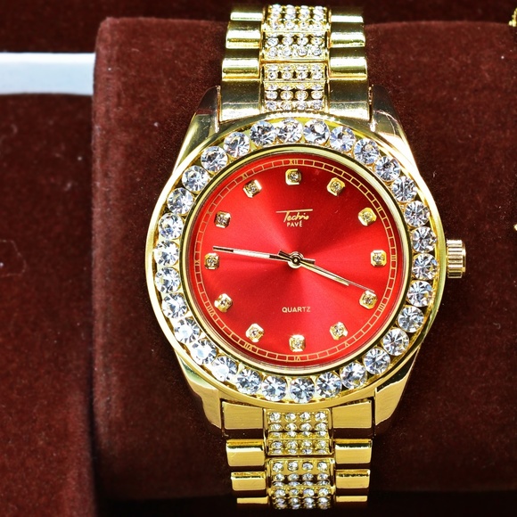 Other - Full Iced Out Red Face Stylish Luxury Party Watch